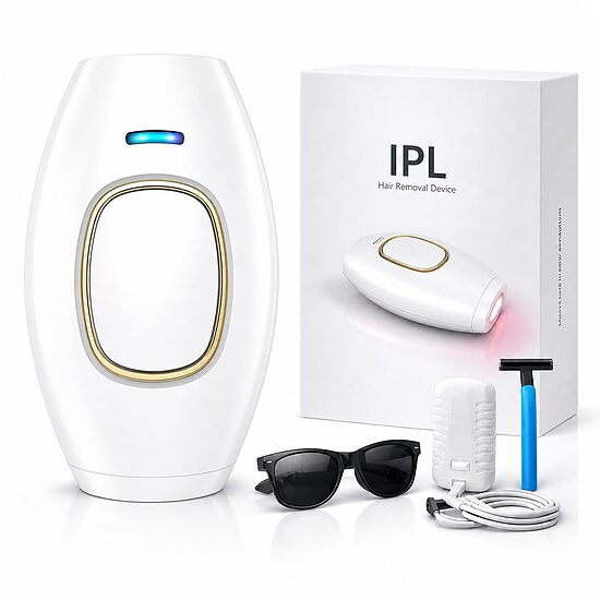 Fotoepiliatorius IPL epiliatorius su šaltuoju efektu, white edition
