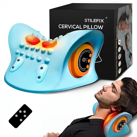 Impulsinis (TENS/EMS) Kaklo masažuoklis 3in1 su šildymo, vibro, EMS funkcijomis