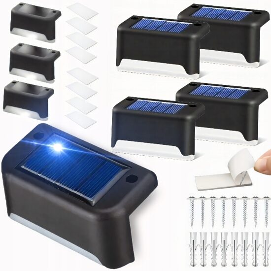 Saulės energijos LED lauko šviestuvai 4 vnt.