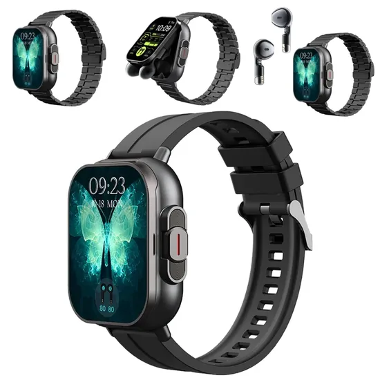 Išmanusis Laikrodis 2 in 1 su integruotomis belaidėmis Ausinėmis Smart