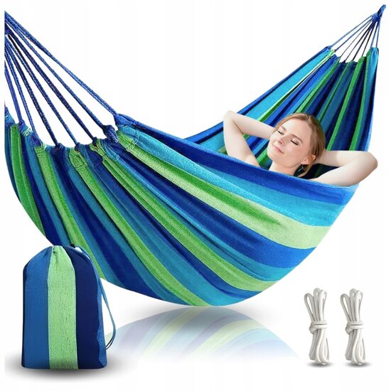 Hamakas sodui, kiemui, namams, Green/blue edition + DOVANA dėklas