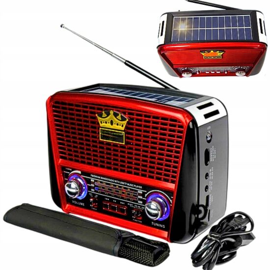 Retro Radijo imtuvas Saulės pakraunamas radijo imtuvas