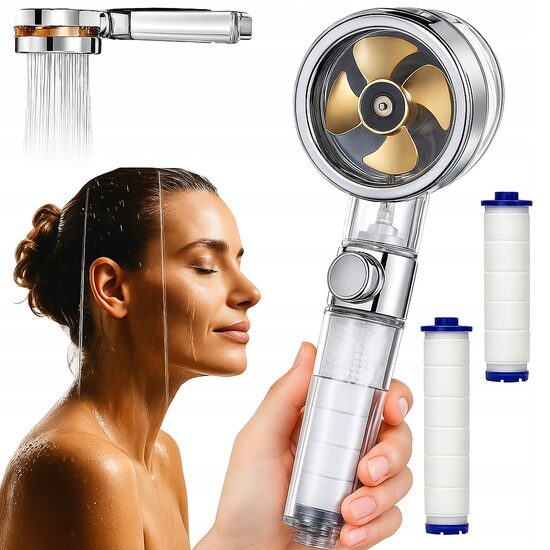 Dušo galvutė su ventiliatoriumi ir filtru Aqua, 1 vnt.