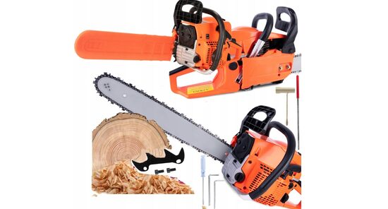Benzininis grandininis pjūklas, 51 cm, su priedais